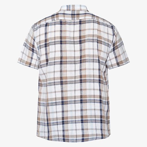 Signal Tom Linen Check Skjorte, Blue Captain, XL