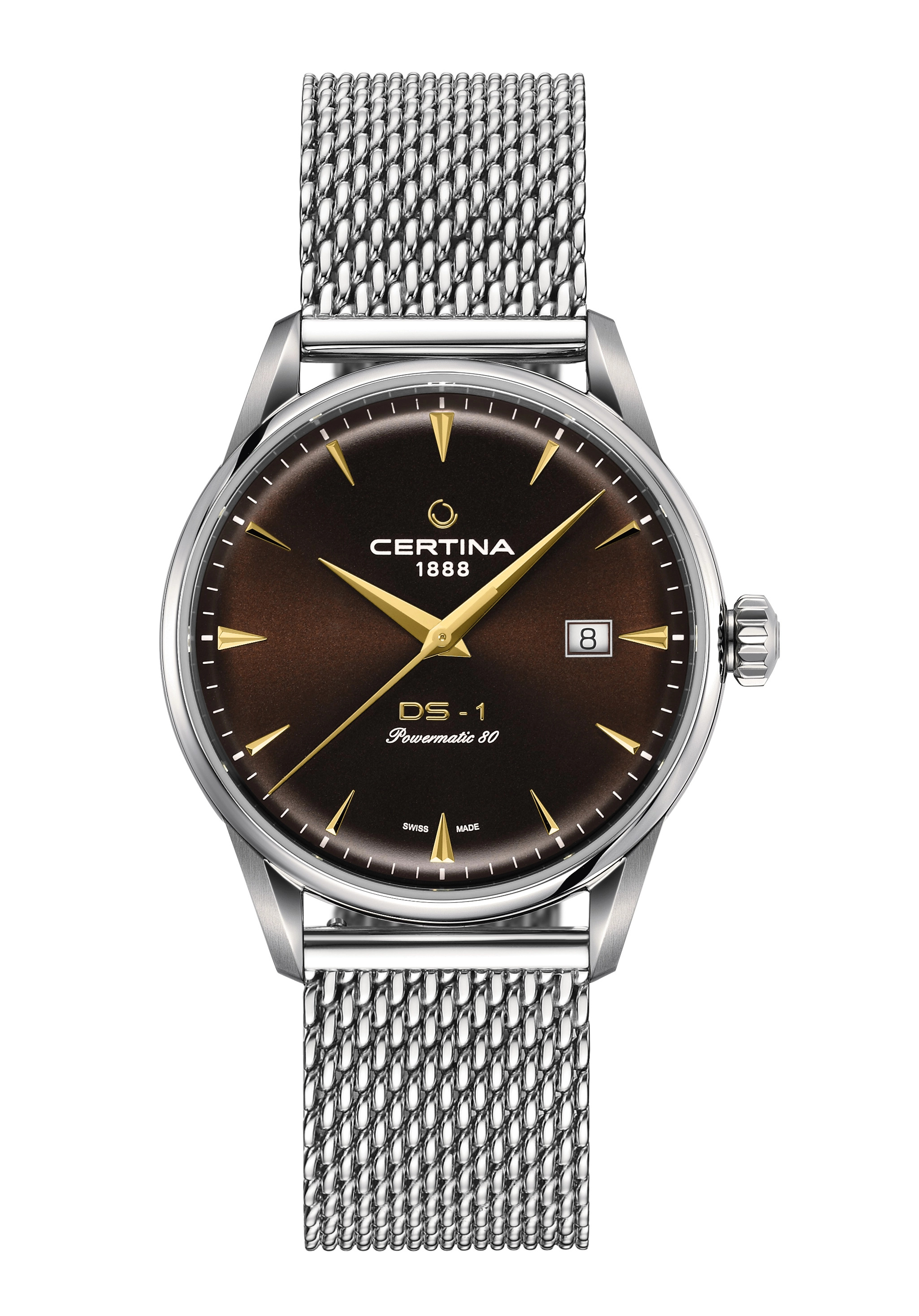 Certina DS-1 Powermatic 80 Herrenuhr Braun