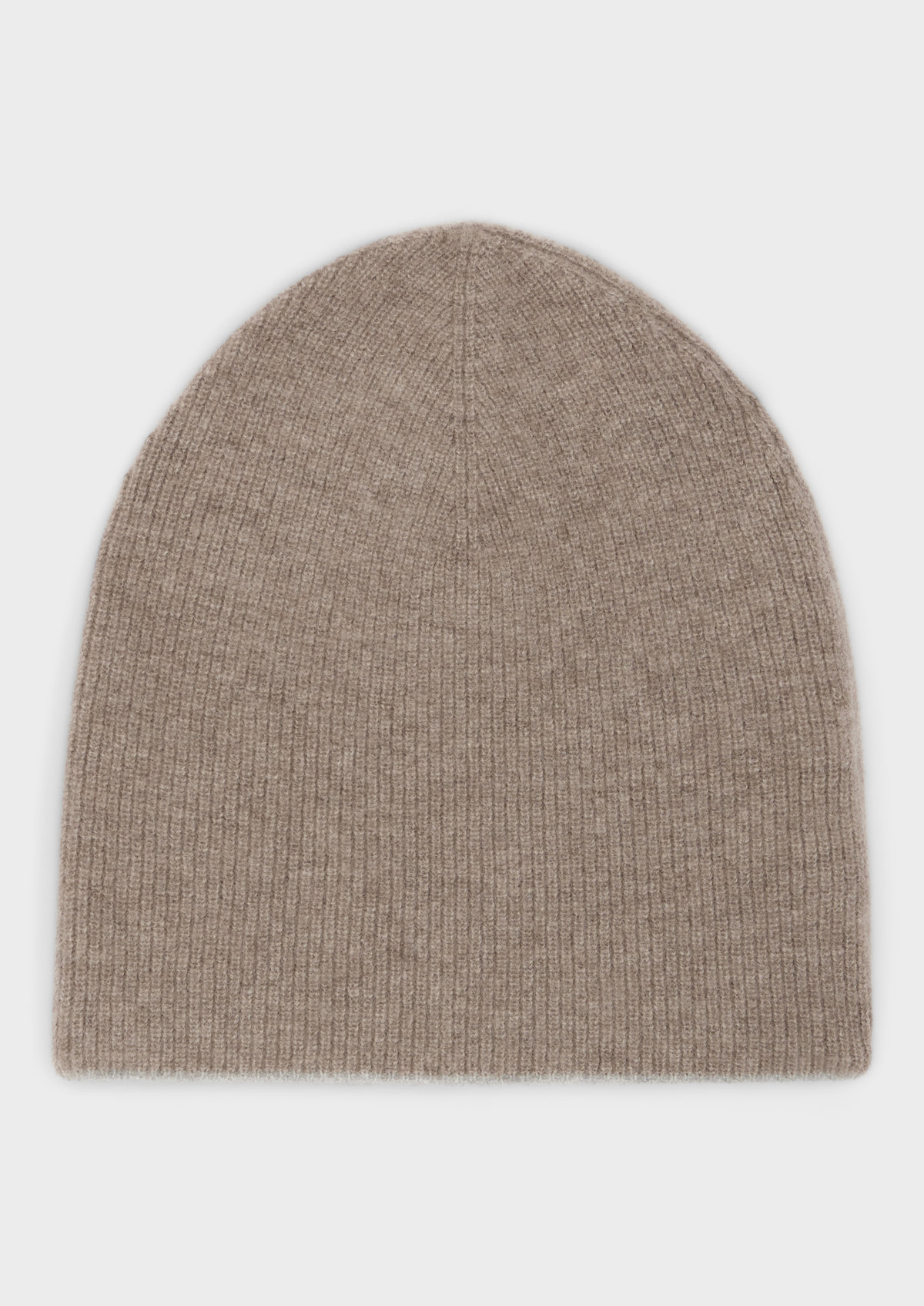 Bonnet en cachemire uni taupe clair