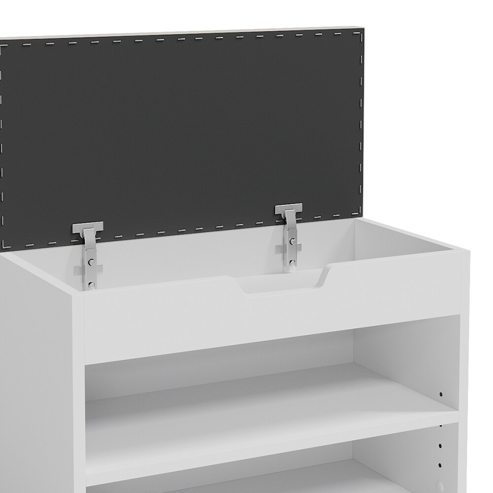 VICCO Schuhbank Schuhschrank Schuhablage Sitzbank Klappdeckel 6 Paar Schuhe Weiß