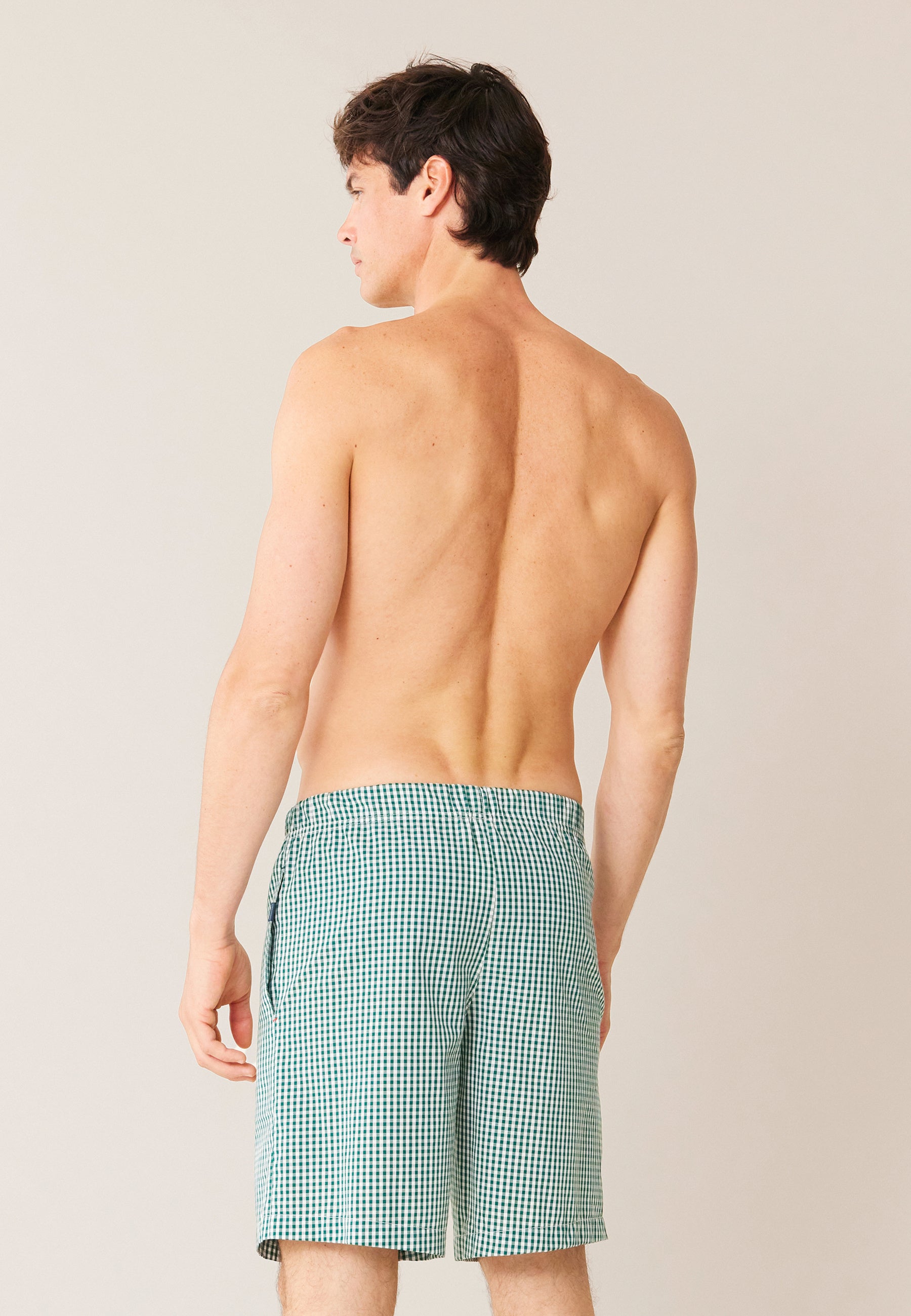 Short de pyjama en coton-Orel Vichy Epicea