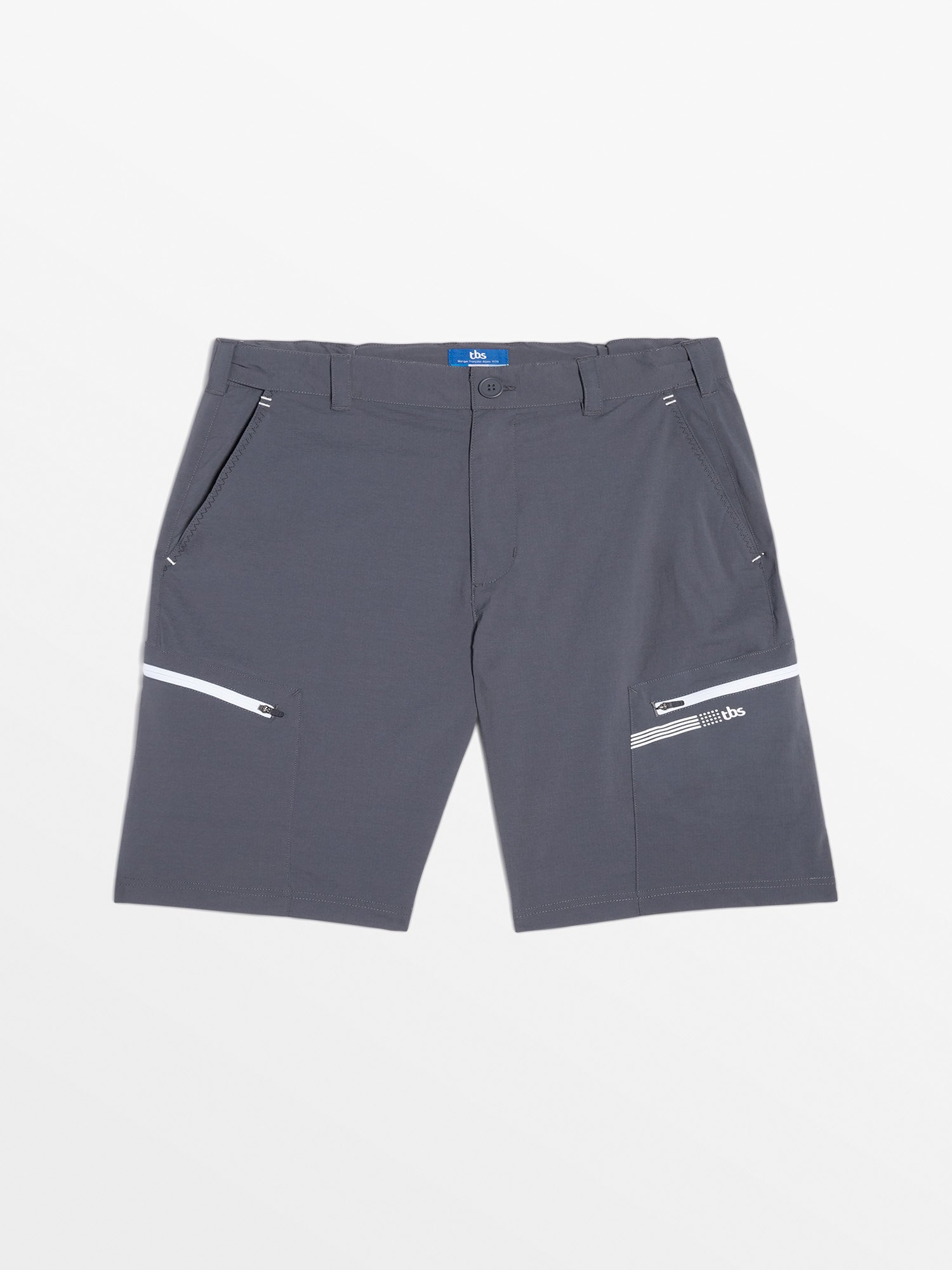 Short Homme Ceinture Elastiquée Avec Poches Graphite
