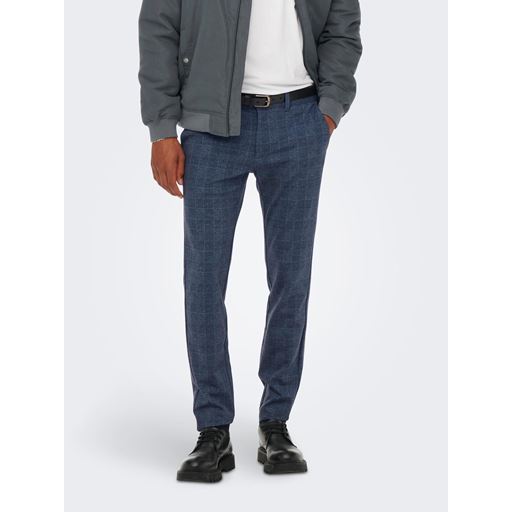ONLY & Sons Mark Check Bukser, Dress Blues, W29/L30