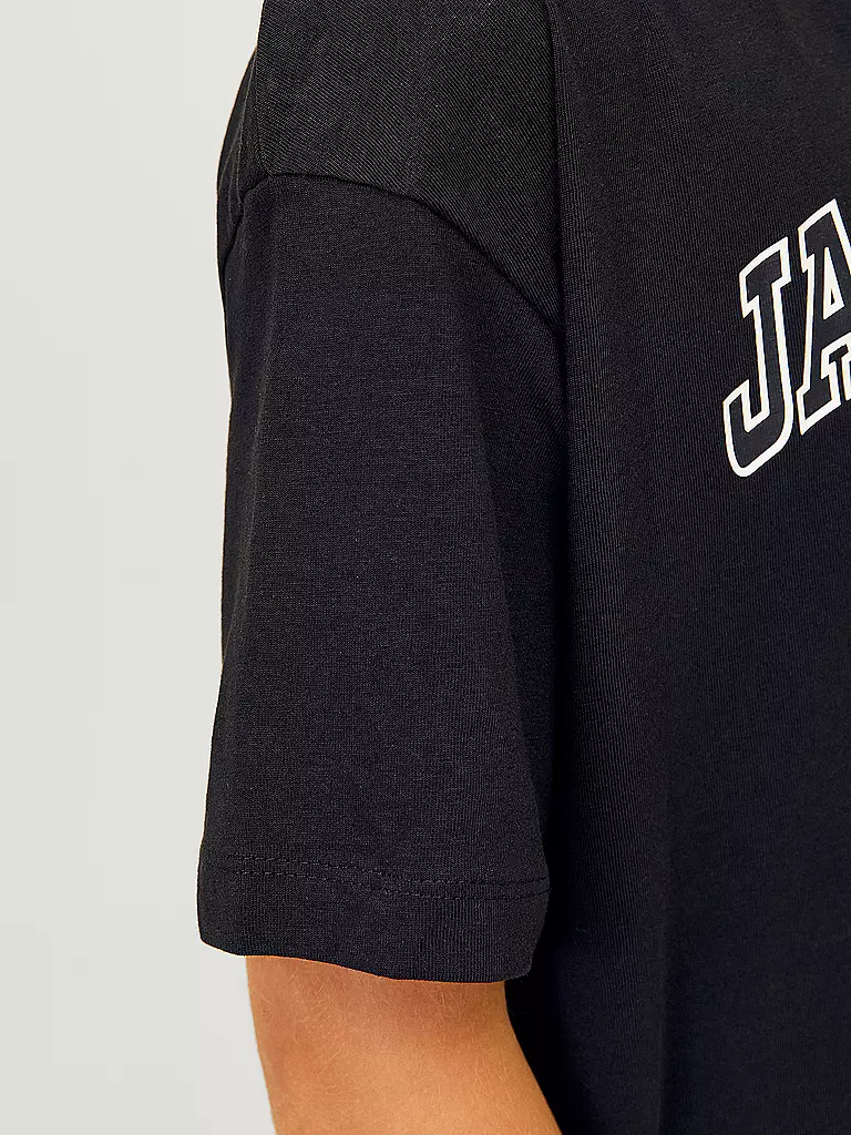 JACK & JONES Jungen T-Shirt  JJECALEB VARSITY TEE  schwarz