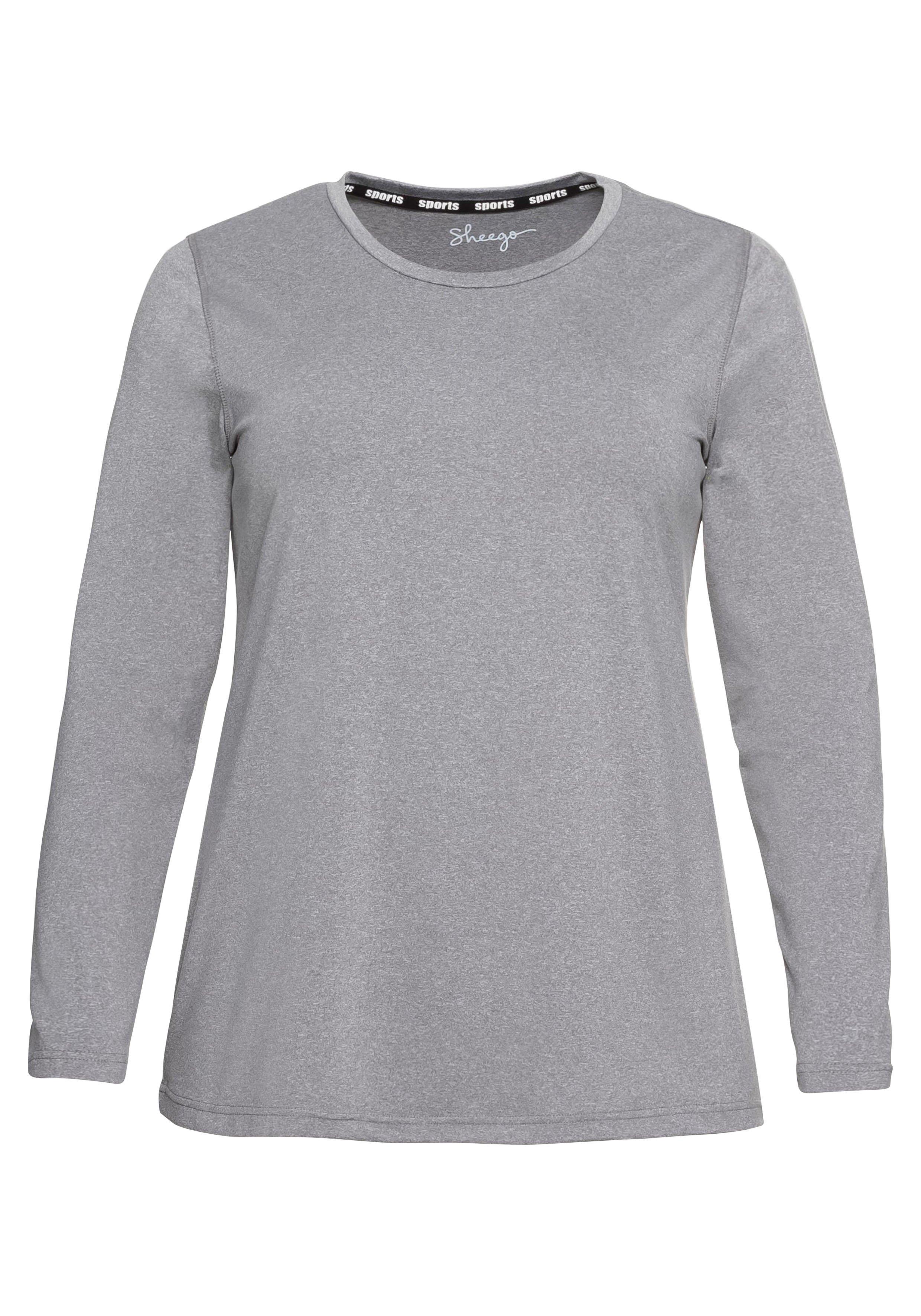 Langes Funktionsshirt mit Rundhalsausschnitt