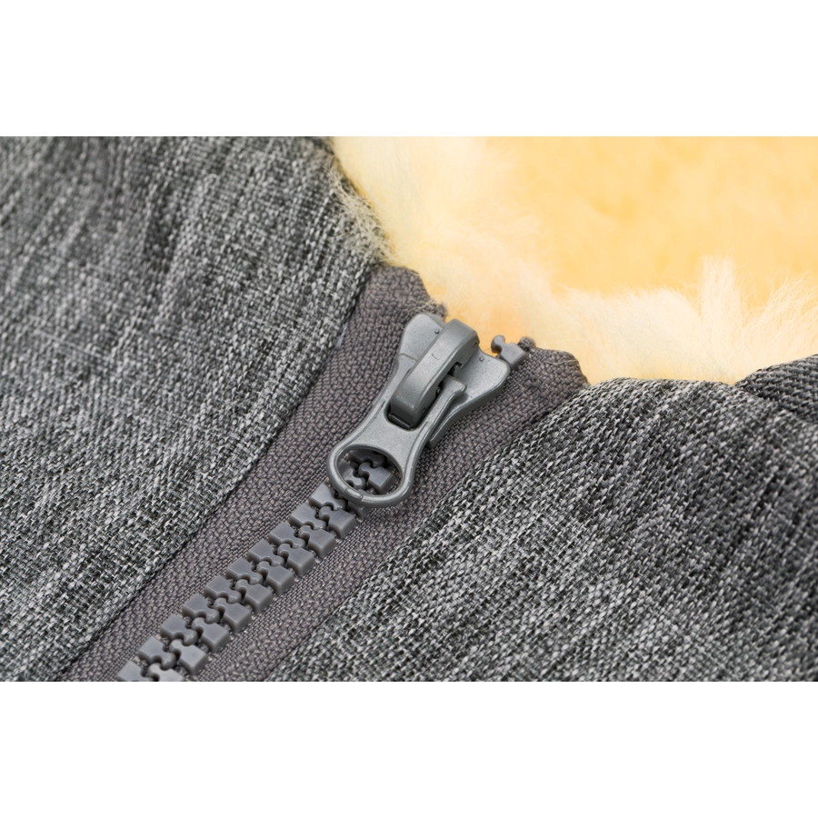 fillikid Winterfußsack Pamir für Babyschale Echtfell Hellgrau Melange