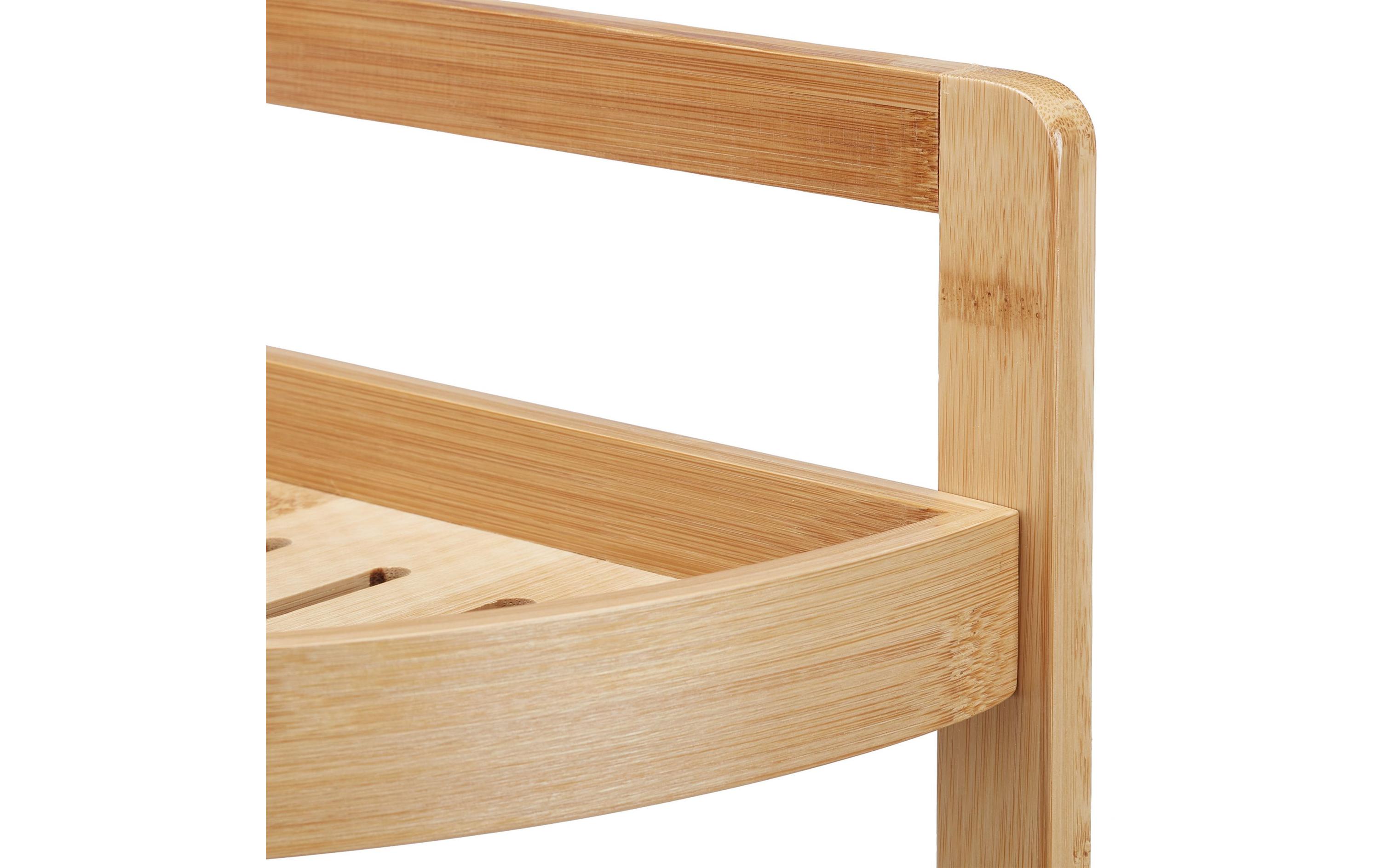 Badezimmerregal mit 3 Ablagen 90 x 36.5 x 26 cm, NatureFreistehendes Eckregal