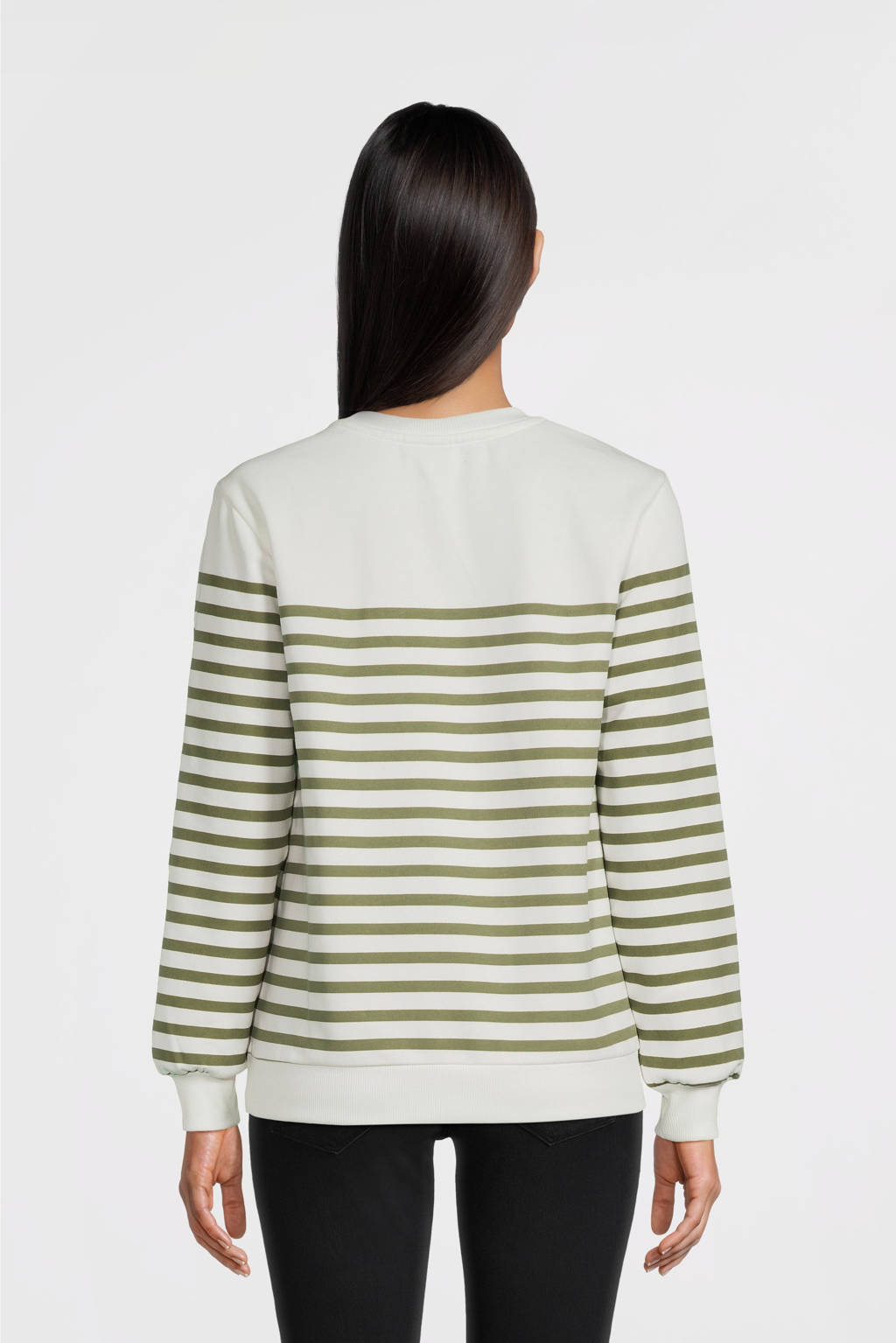 ONLY MATERNITY zwangerschapssweater groen/wit