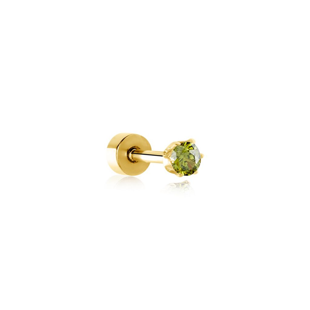 Piercing D'oreilles Unitaire Acier Doré Piia Oxyde De Zirconium