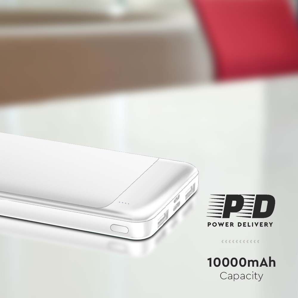 Snel oplaadbare powerbank - 10000mAh - Wit