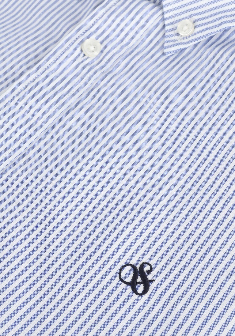 SCOTCH & SODA blauw/wit gestreepte scotch & soda casual overhemd regular fit shirt