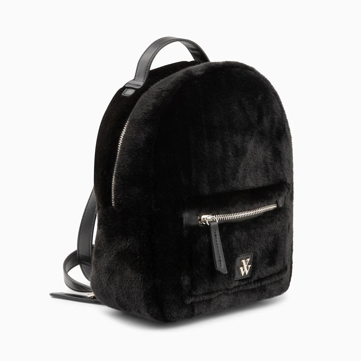 Sacs-Petit sac à dos Moana noir en fausse fourrure