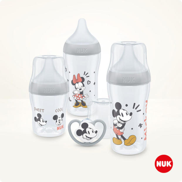Coffret PP Perfect Match Mickey - 1 biberon 150mL + 2 biberons 260mL + 1 sucette 0-6M - NUK