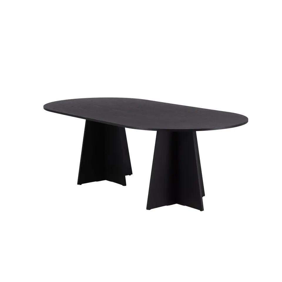 Eettafel Zwart Hout - 230x115x76cm - Bootcut
