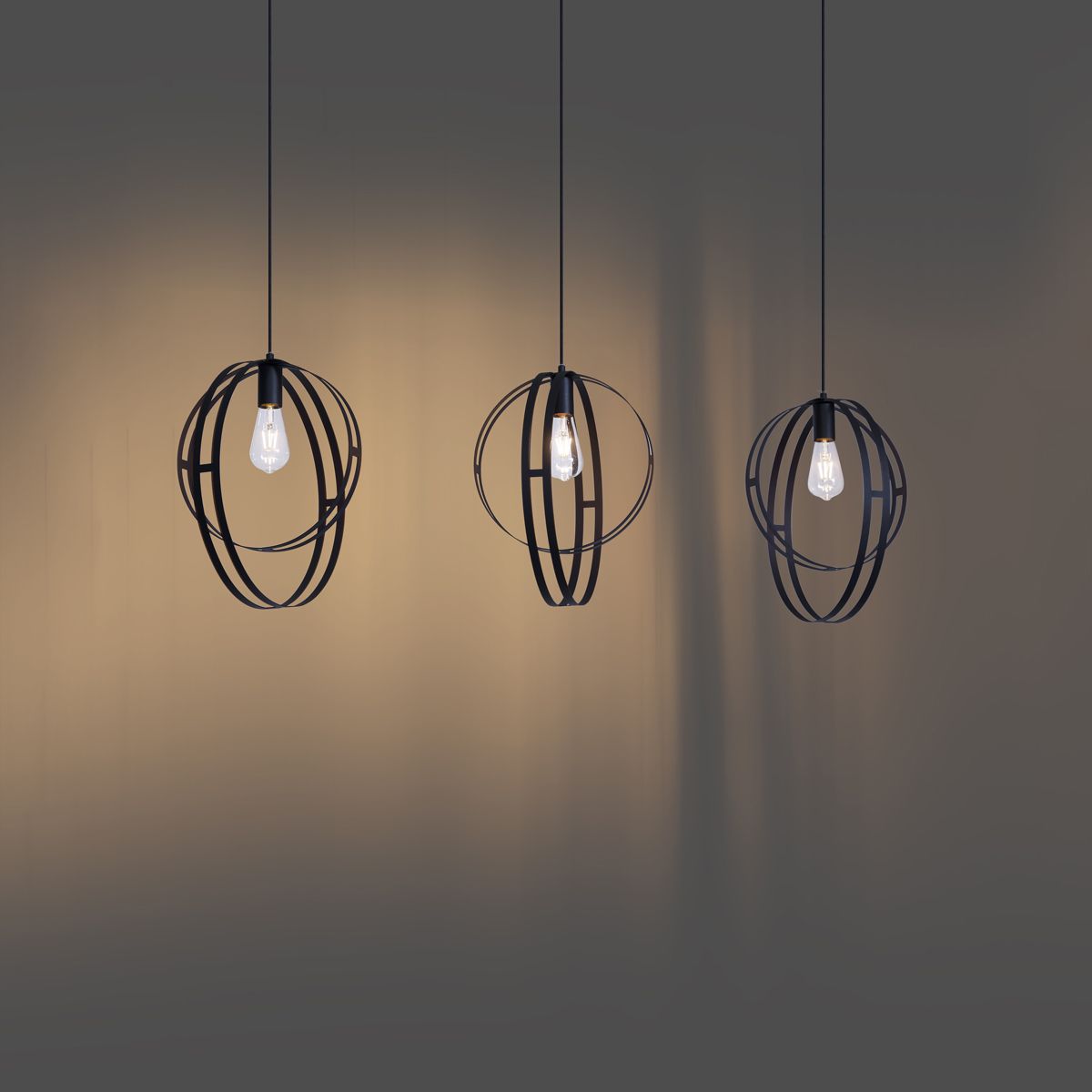 Design hanglamp zwart langwerpig 3-lichts - Indu