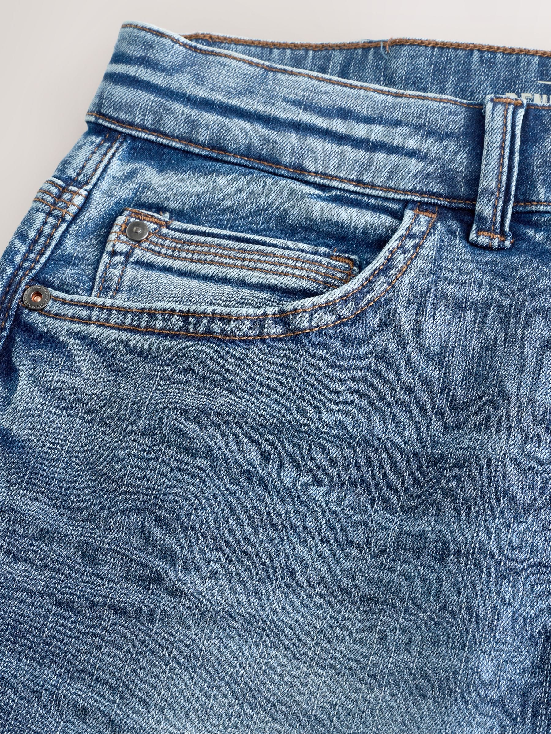Normaal blauw - Straight fit - Authentieke stretch denim jeans