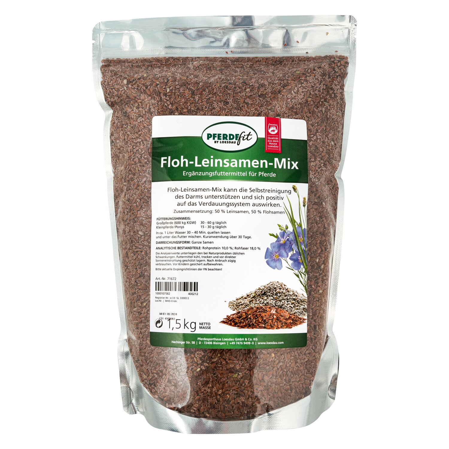 PFERDEfit by Loesdau Floh-Leinsamen-Mix  - 1.5 kg