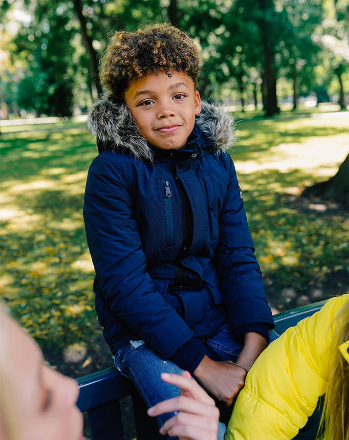 Winterjacke TAHA mit Kunstfellbesatz in midnight blue