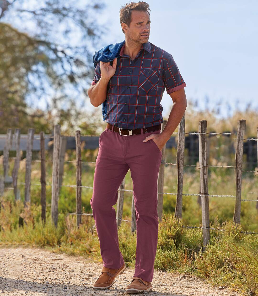 Pantalon Chino Stretch Bordeaux
