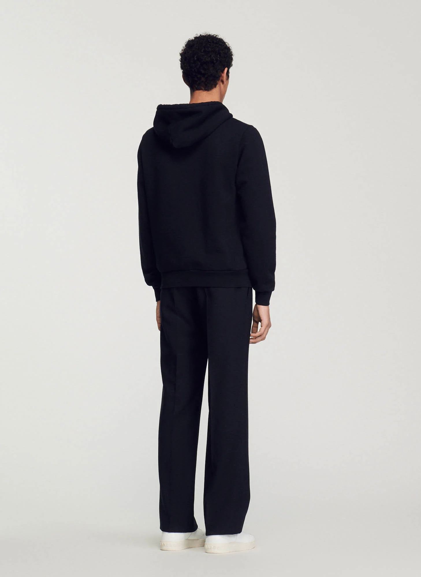 Sweat zippé à capuche regular-fit en coton| Noir