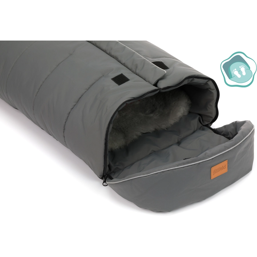 fillikid Winterfußsack Mavensi mit Lammfelleinlage grau