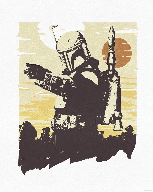 Komar Wandbild »Star Wars Boba Fett Illustration Target« Disney Set, 1 Stk. tlg. 40 x 50 cm (Breite x Höhe) - Kinderzimmer, Dekoration