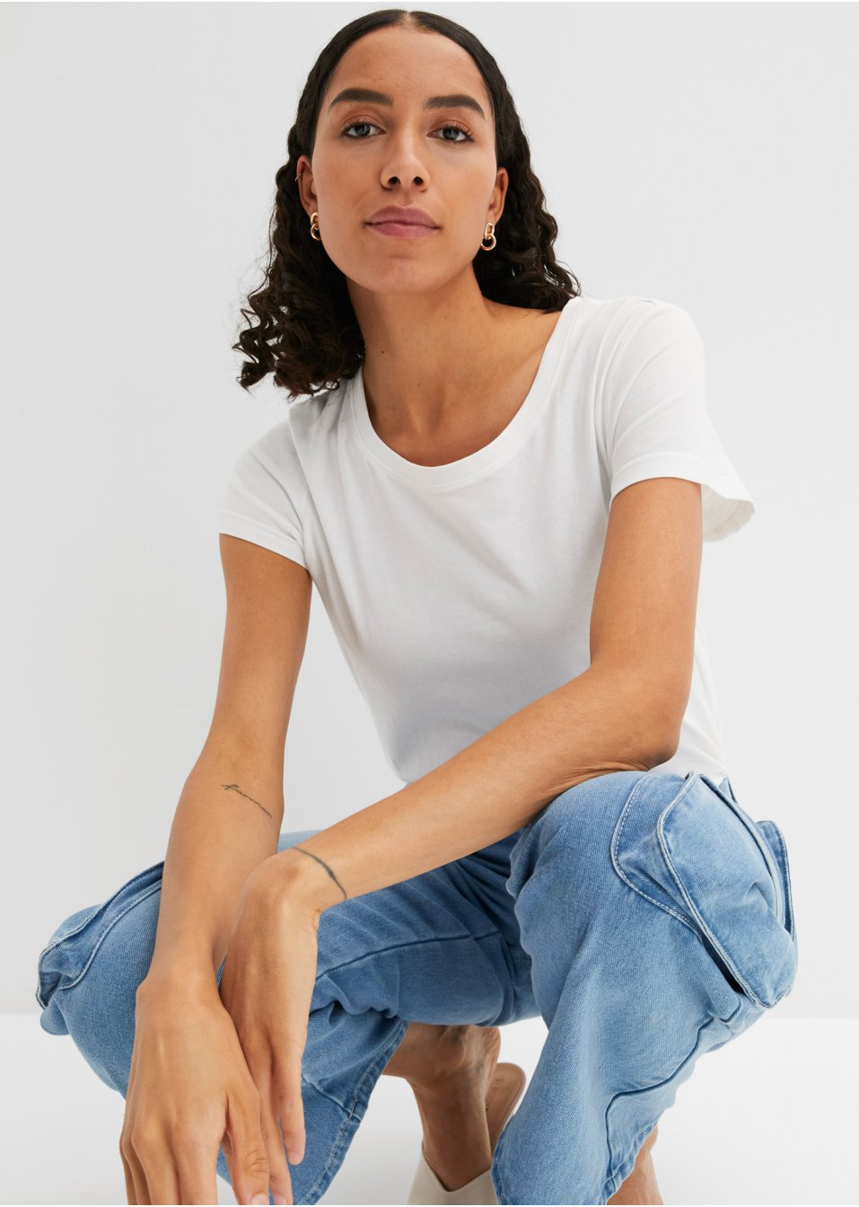 Lot de 5 T-shirts col rond, manches courtes