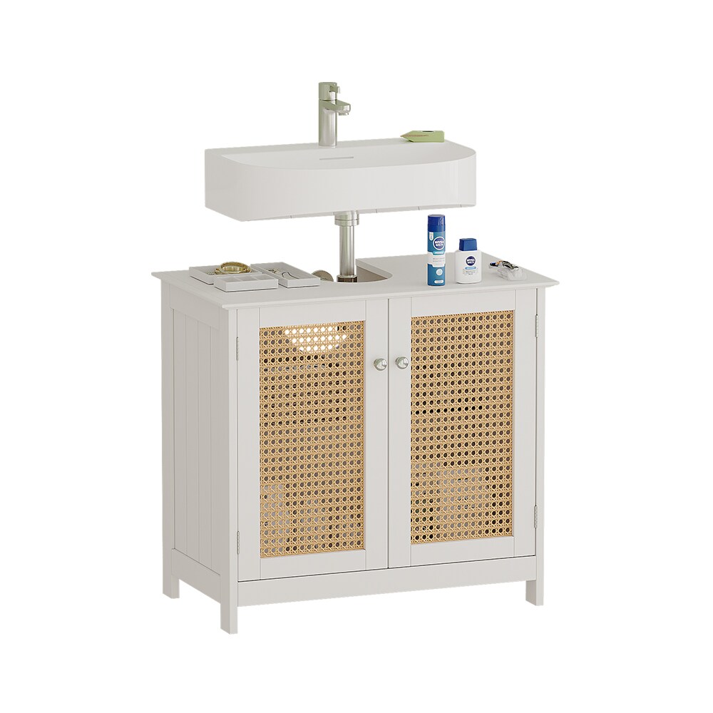 Vicco Waschtischunterschrank Rosario 60 x 58 cm, Weiß, 2 Türen, Badezimmer, modern