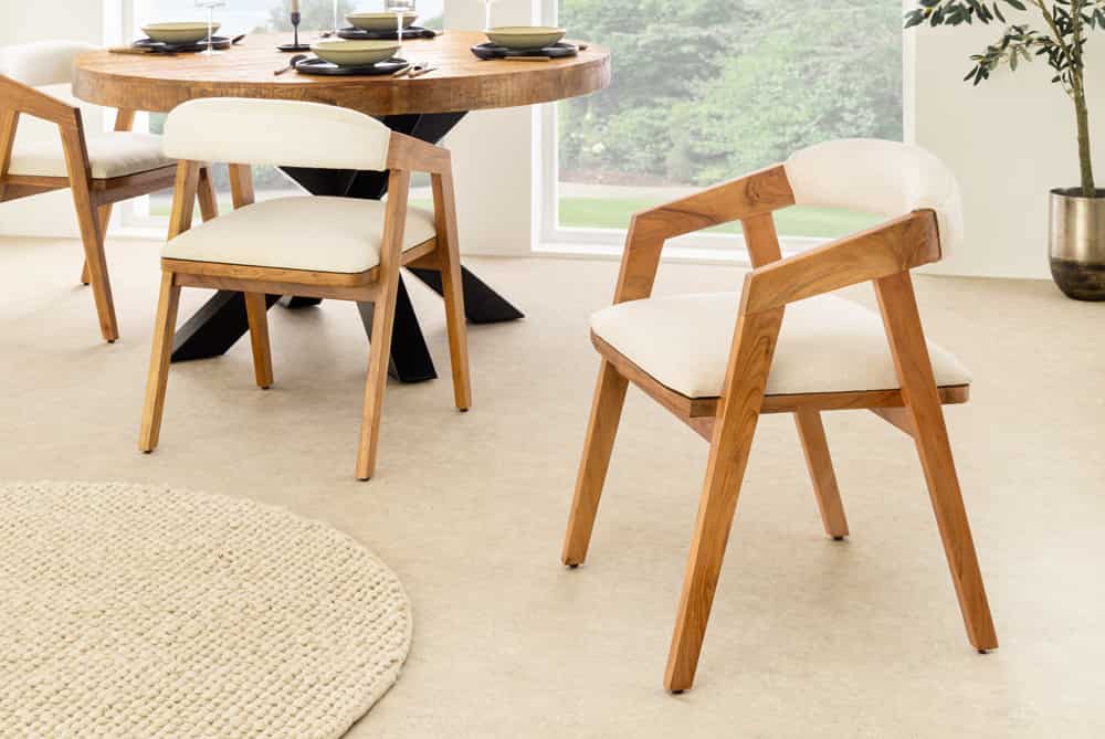 Design Stuhl MAMMUT beige natur massives Akazienholz honey finish