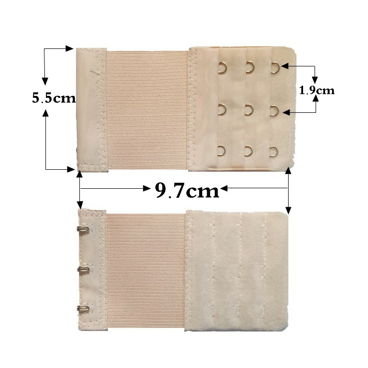 (6er Set) BH Verlängerung Erweiterung mit 2 / 3 Haken Verschluss - Beige