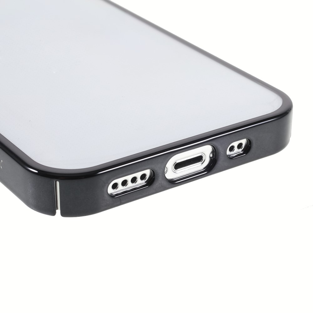 iPhone 13 Hardcase Hülle mit Galvanisiertem Rahmen - Schwarz / Transparent