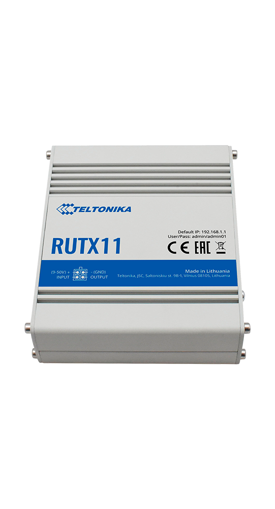 Teltonika DSL/WLAN Module RUTX11 Industrieller Mobilfunk-Router Silber