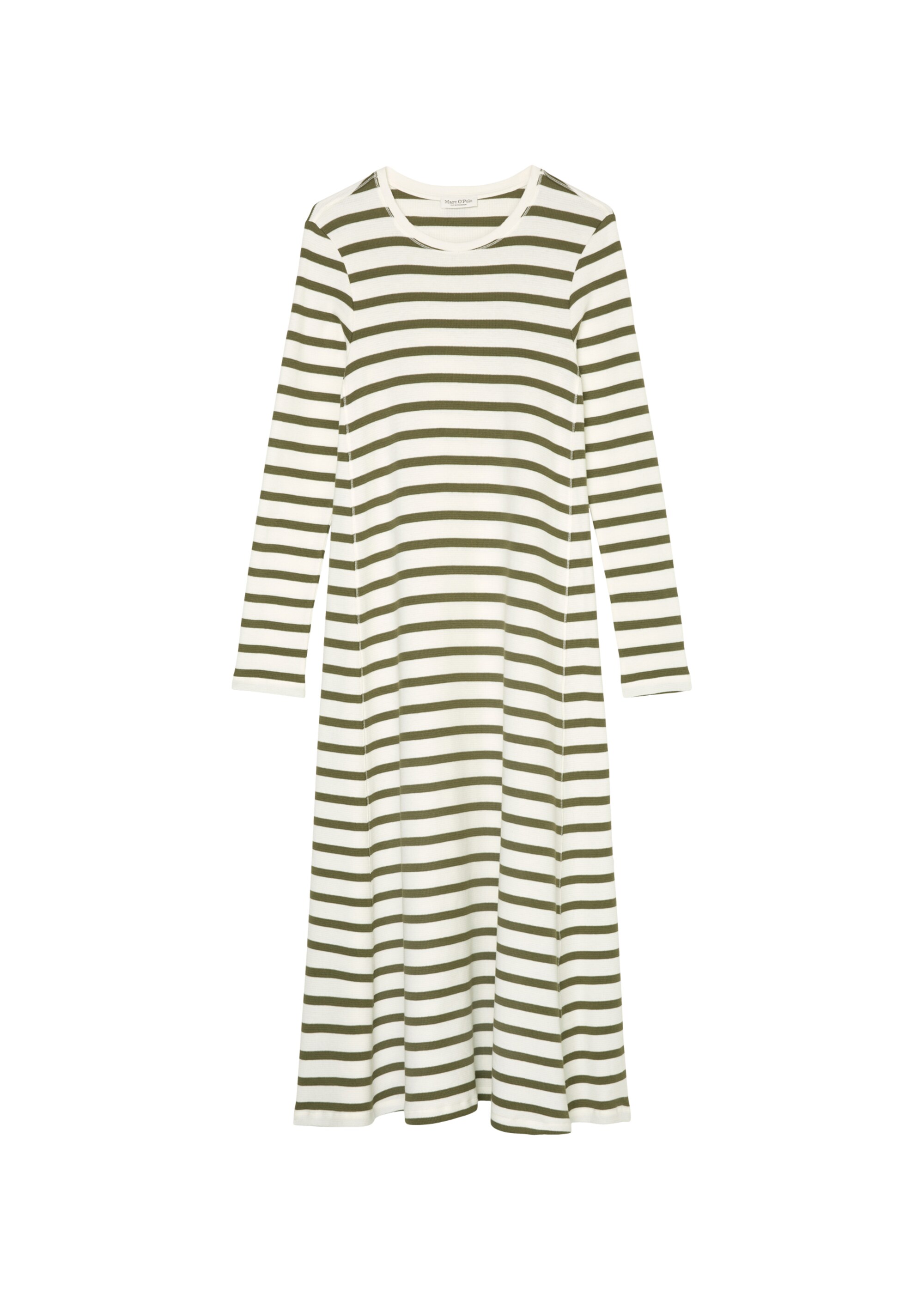Gestreiftes Waffle-Jersey-Kleid aus LENZING™ ECOVERO™