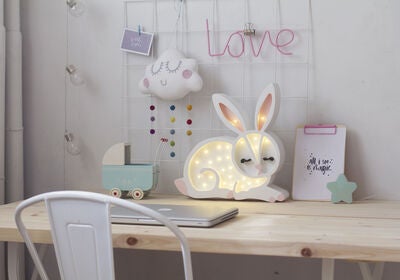 Little Lights Lampe Kanin, Hvit