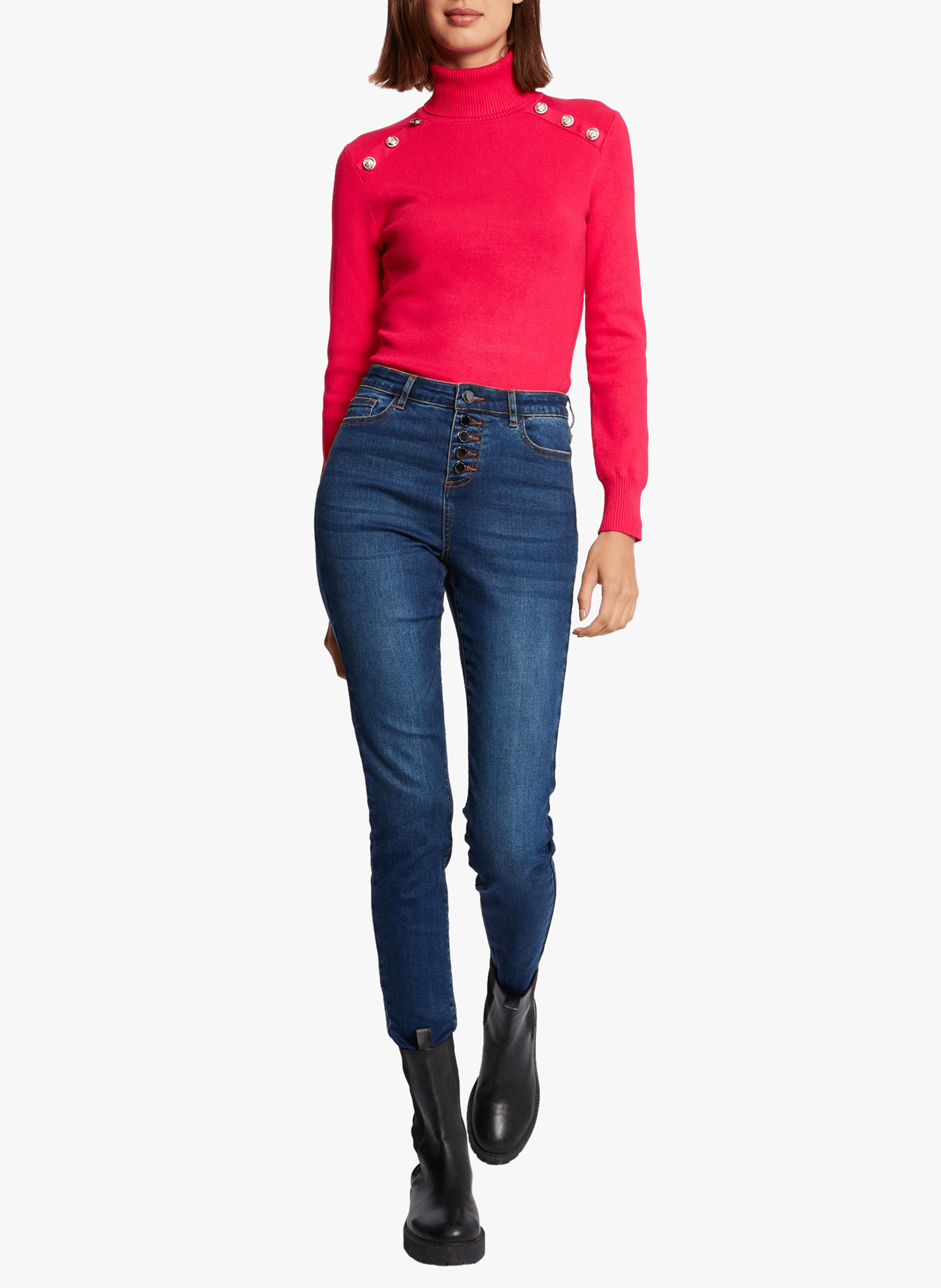 MIBO - Pull col roulé | Rose