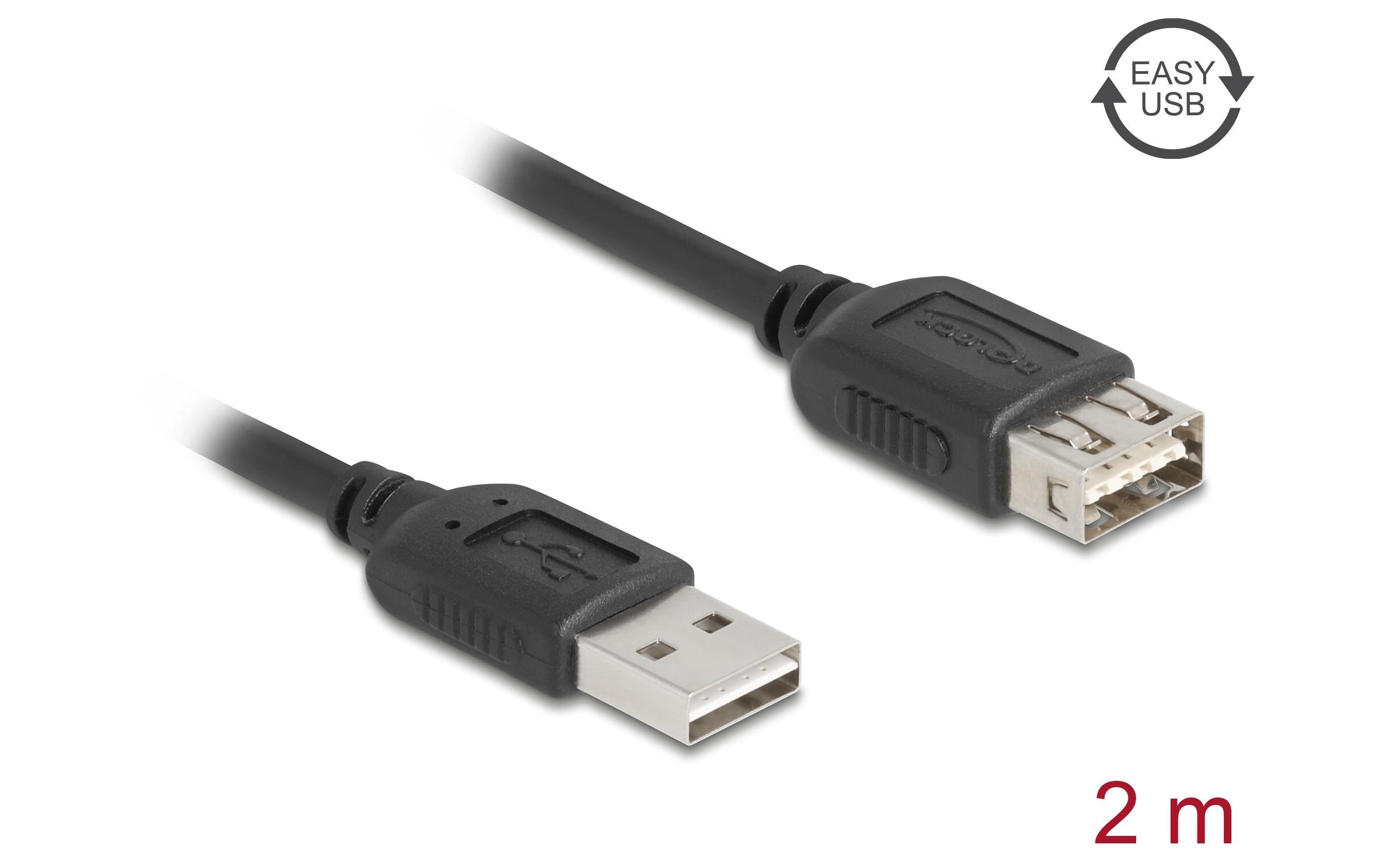USB 2.0-Verlängerungskabel USB A - USB A 2 mKompakte Lösung für USB Erweiterung