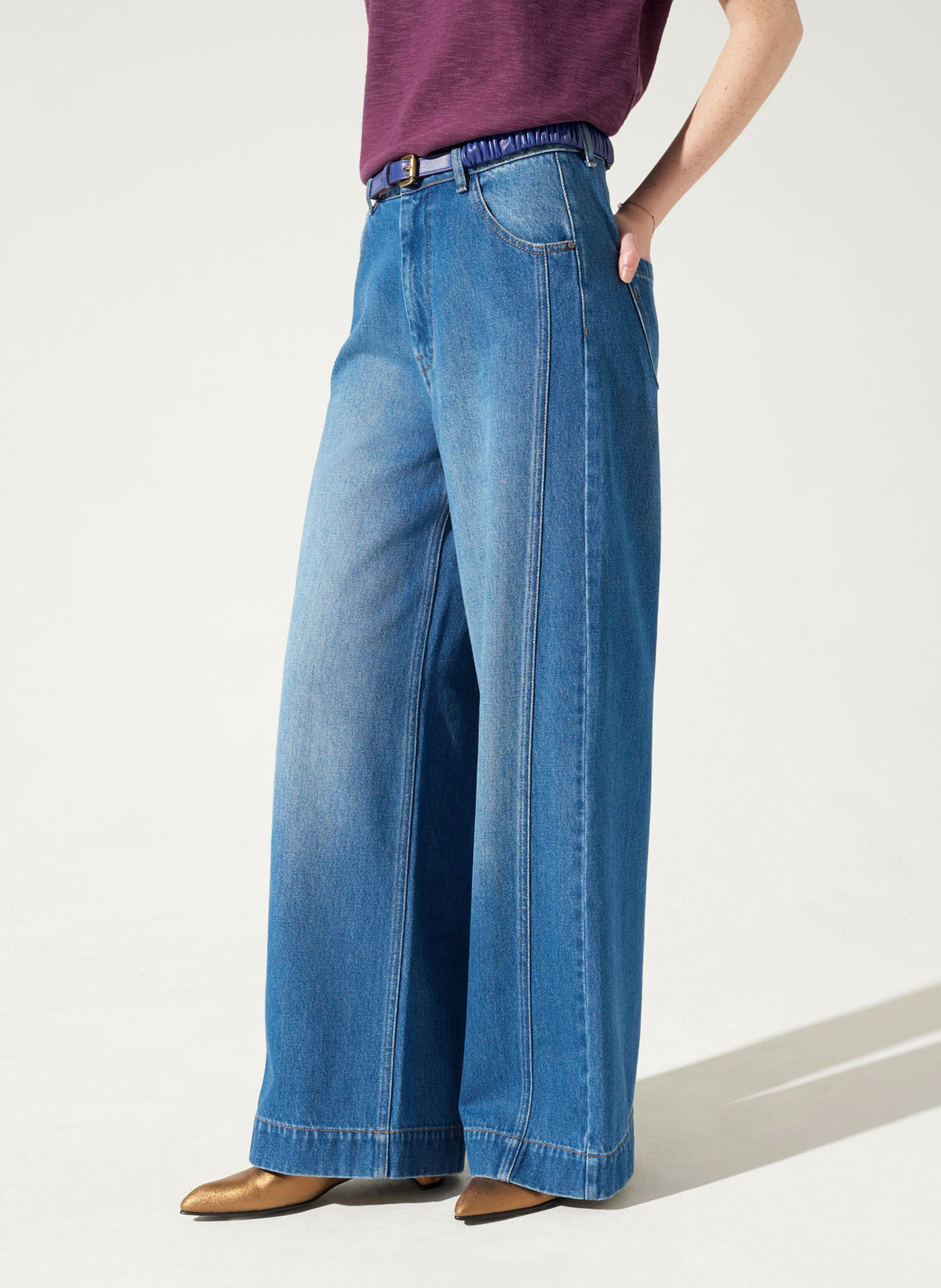 KEJA - Jean large en coton| Bleu
