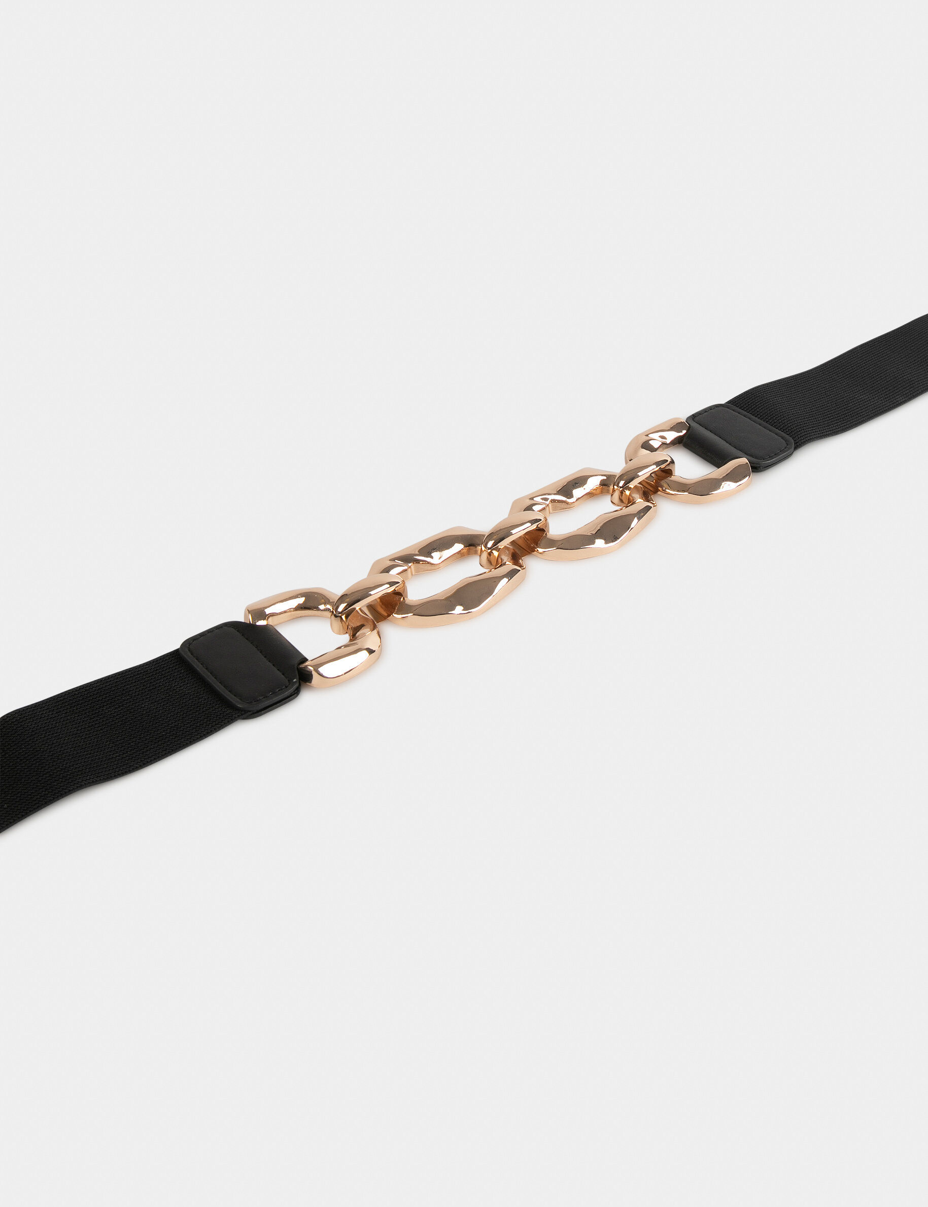 Ceinture élastiquée avec maillons noir femme - noir