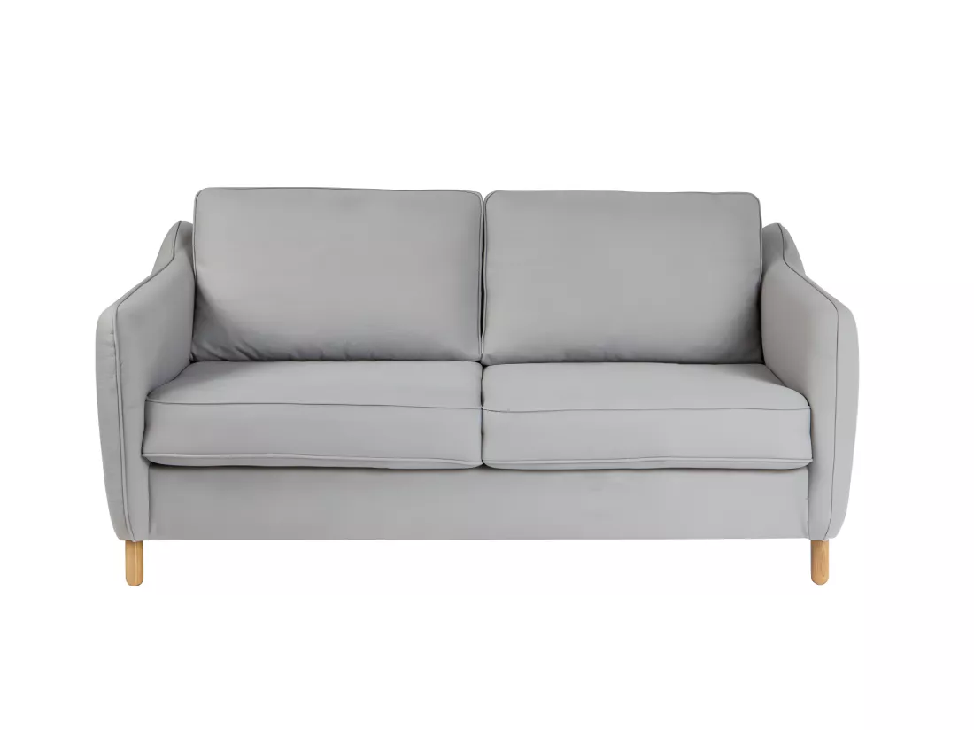 Vornay - Canapé convertible express 2 places en tissu - Gris clair
