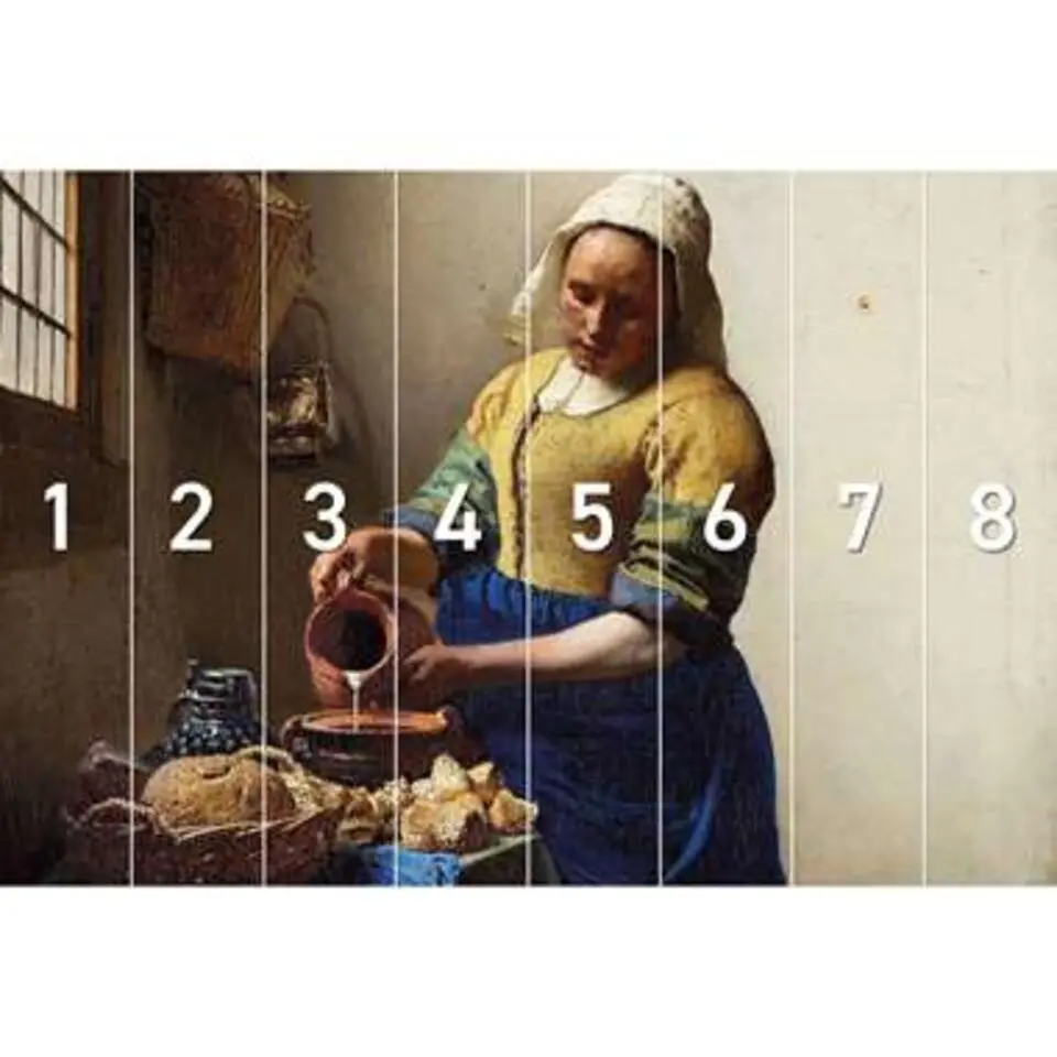 Fotobehang Vermeer Melkmeisje - 260x384cm - Bruin