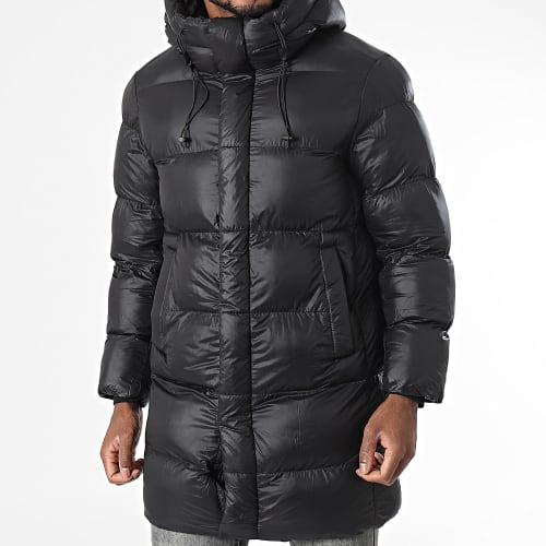 Doudoune Longue A Capuche Noir