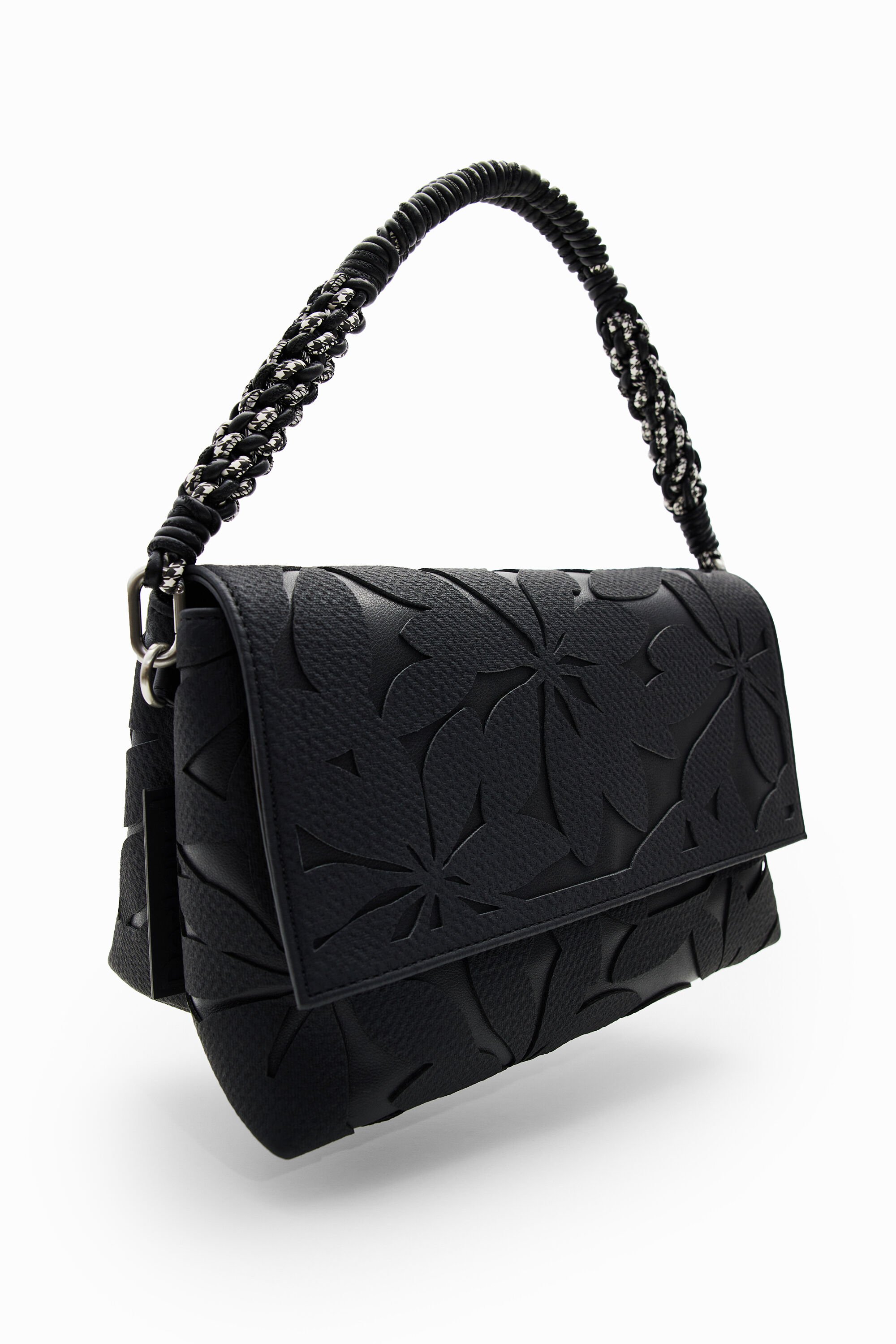 Sac à bandoulière moyen fleurs estampées