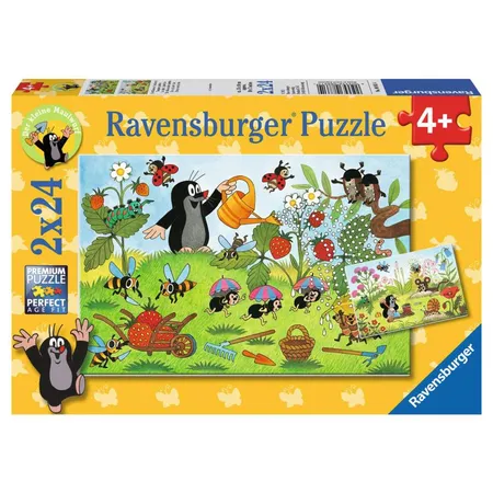 Ravensburger Puzzle Der kleine Maulwurf im Garten, 2 x 24 Teile