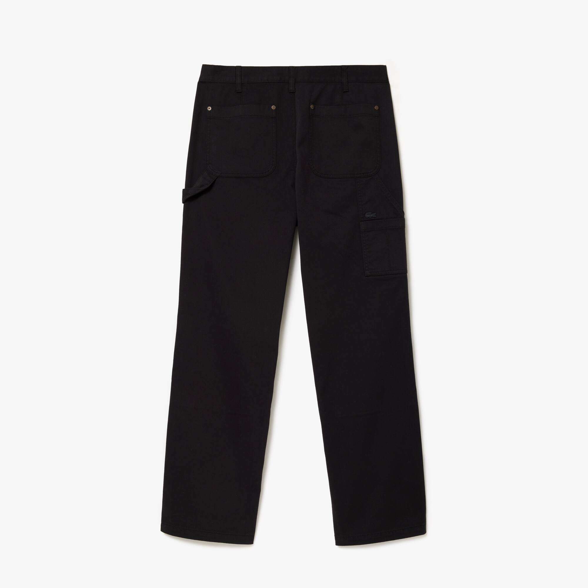Pantalon cargo straight fit en twill de coton Pantalons & Shorts - Noir - Lacoste - Homme