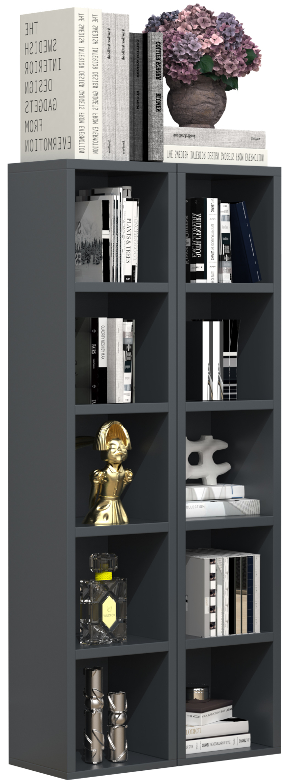2-teiliges Regal-Set MEGOSA S - anthrazit - 40 cm breit