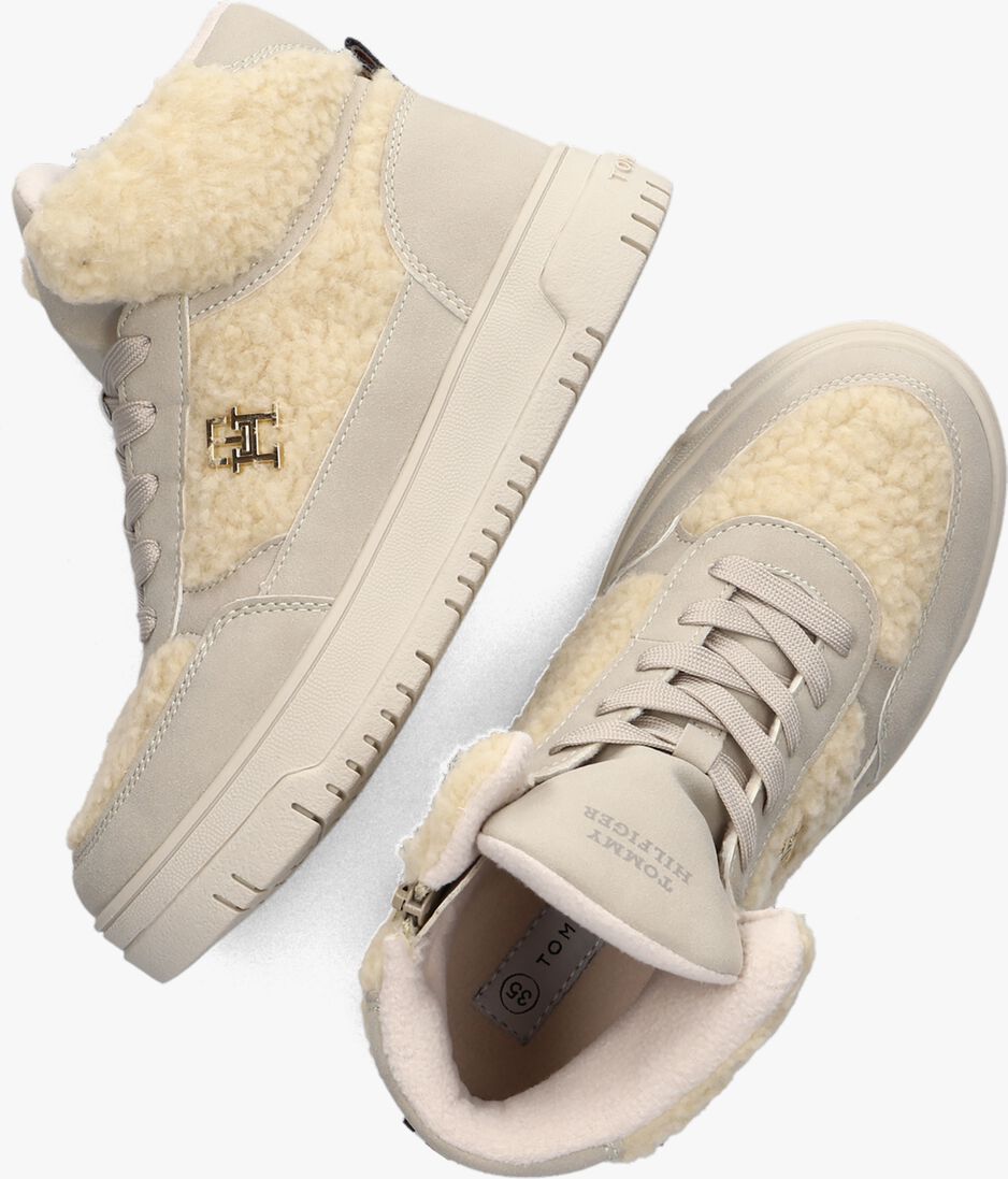 TOMMY HILFIGER beige tommy hilfiger hoge sneaker high top lace-up