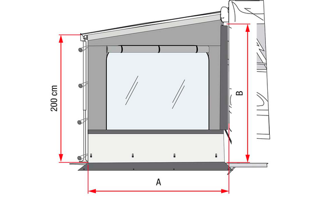 Fiamma Side W Pro Shade Seitenwand mit großem Fenster für Fiamma F45 / F65 / F80s