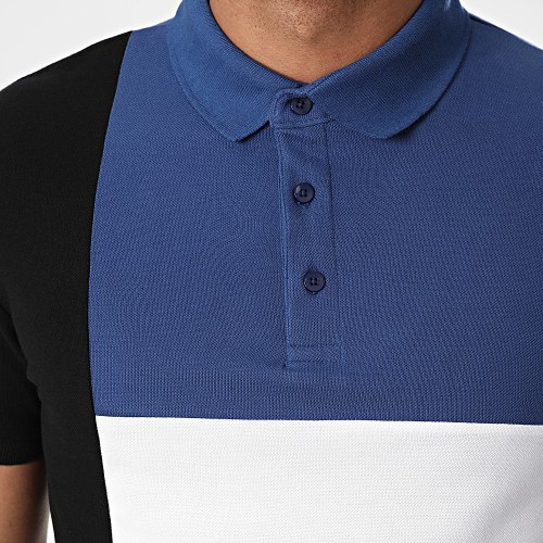 Polo Manches Courtes Tricolore 1780 Noir Blanc Bleu