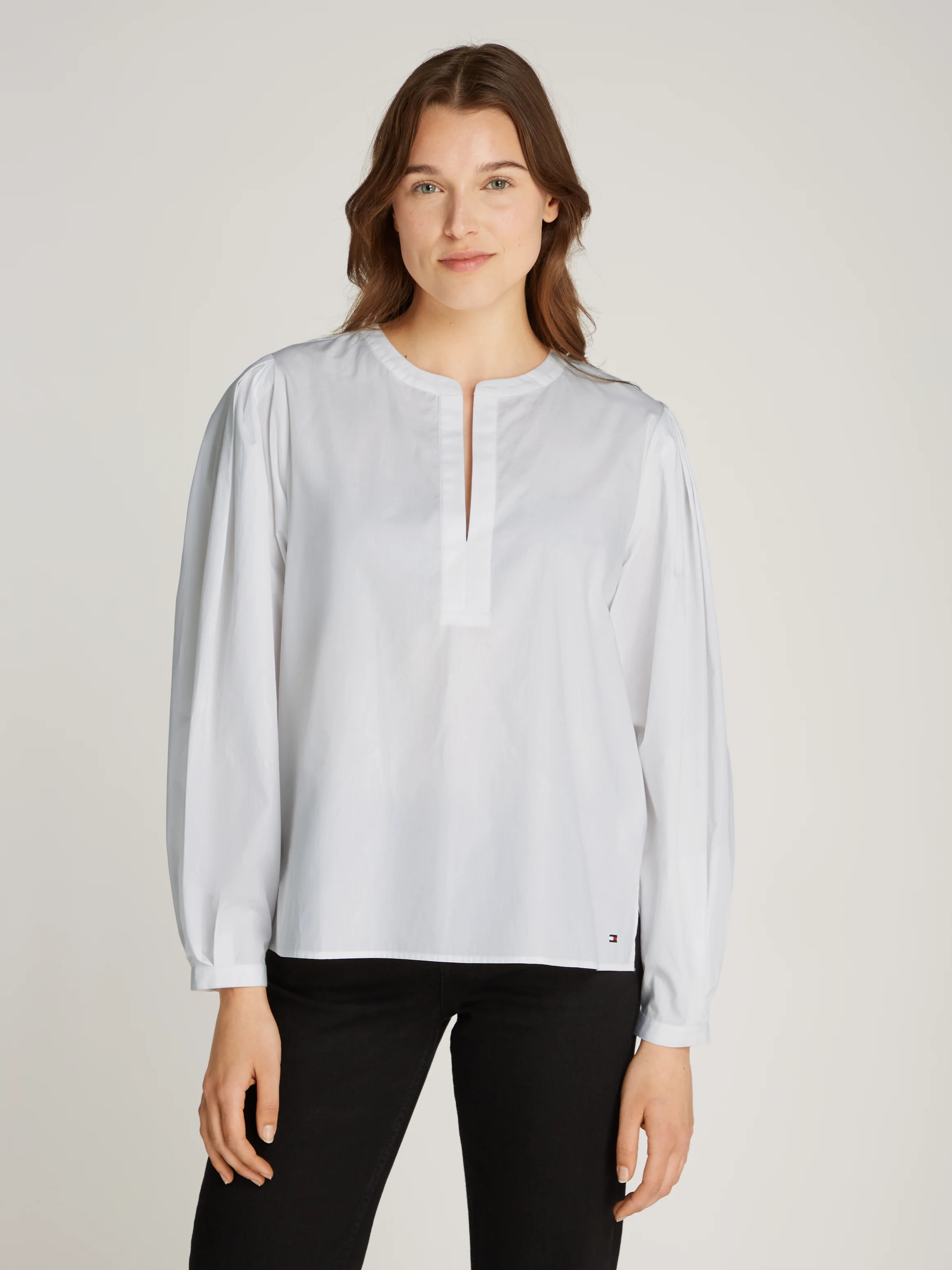 Blouse droite en coton bio | Blanc
