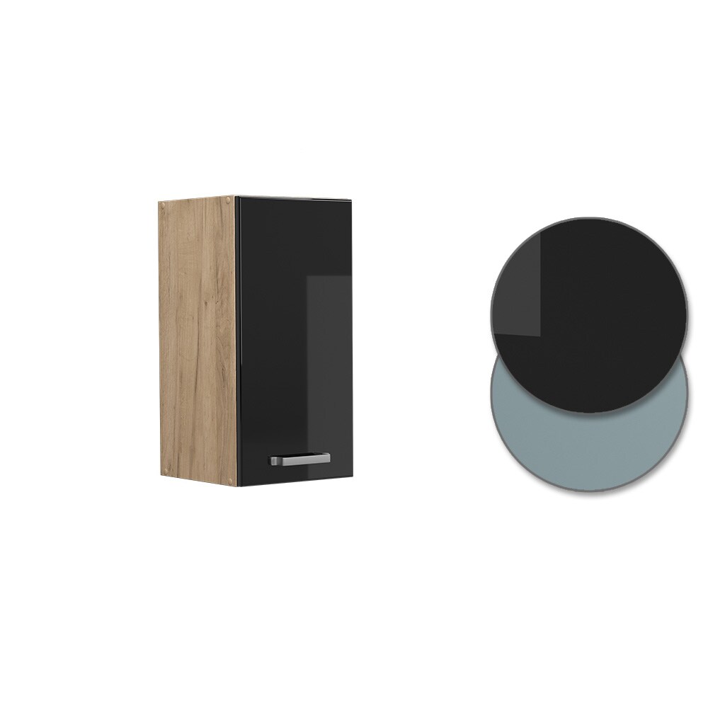 Vicco Hängeschrank Küchenschrank R-Line Solid Eiche Schwarz 30 cm modern